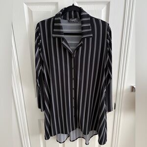 Sympli Black and White Striped Shirt